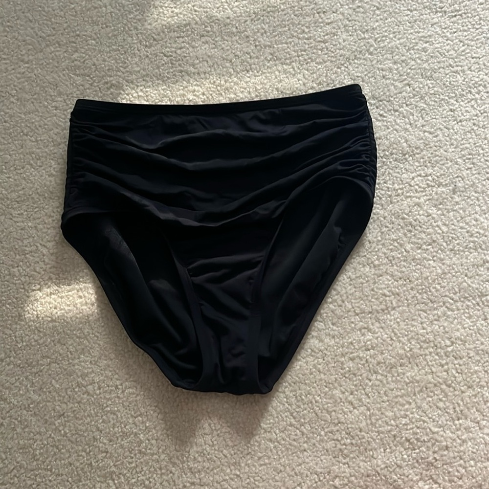 Women’s black high waisted bikini bottoms